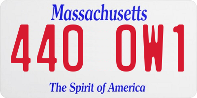 MA license plate 440OW1