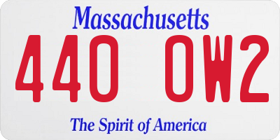 MA license plate 440OW2