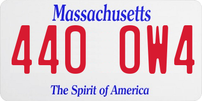 MA license plate 440OW4