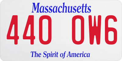 MA license plate 440OW6