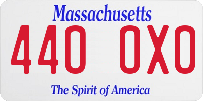 MA license plate 440OX0