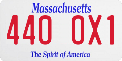 MA license plate 440OX1