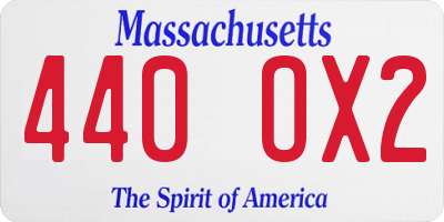 MA license plate 440OX2