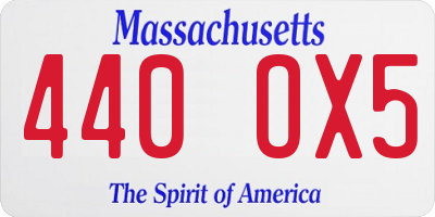 MA license plate 440OX5