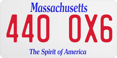 MA license plate 440OX6