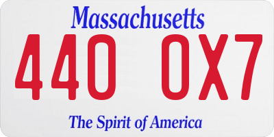 MA license plate 440OX7