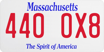 MA license plate 440OX8