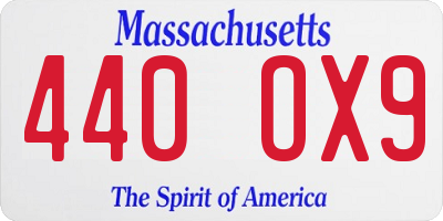 MA license plate 440OX9