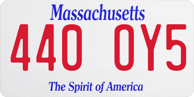 MA license plate 440OY5