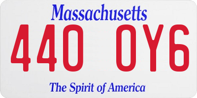 MA license plate 440OY6