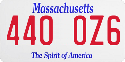 MA license plate 440OZ6