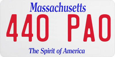 MA license plate 440PA0