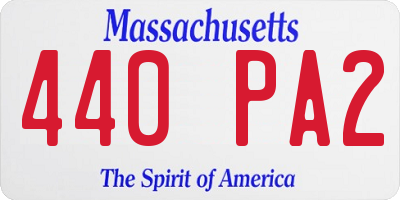 MA license plate 440PA2