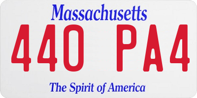 MA license plate 440PA4