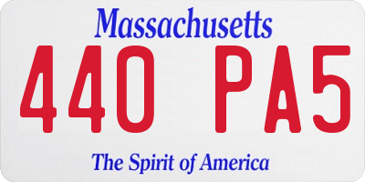 MA license plate 440PA5