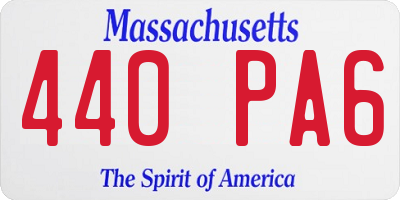 MA license plate 440PA6