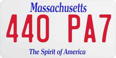 MA license plate 440PA7