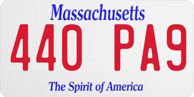 MA license plate 440PA9