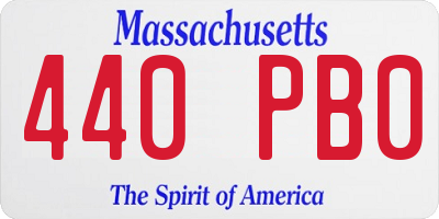 MA license plate 440PB0