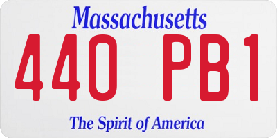 MA license plate 440PB1