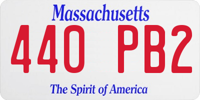 MA license plate 440PB2