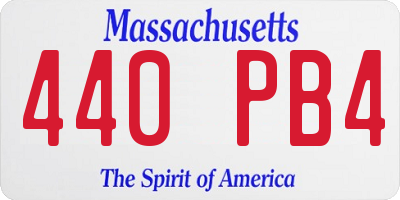 MA license plate 440PB4