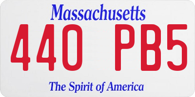 MA license plate 440PB5