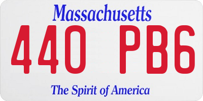 MA license plate 440PB6
