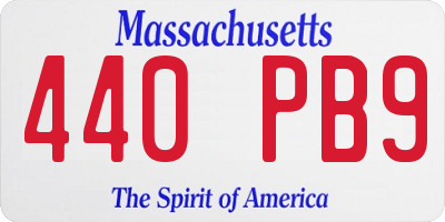 MA license plate 440PB9