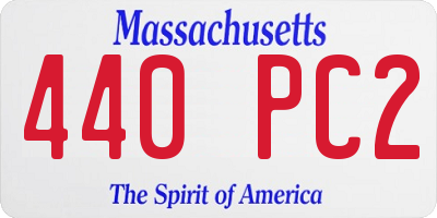 MA license plate 440PC2