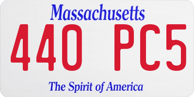 MA license plate 440PC5