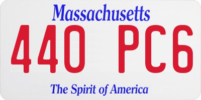 MA license plate 440PC6