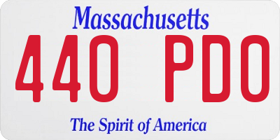 MA license plate 440PD0