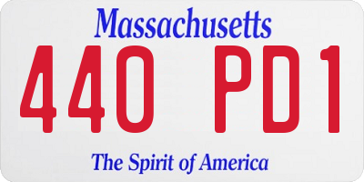 MA license plate 440PD1