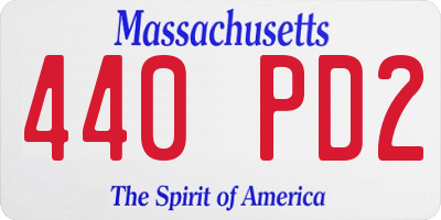 MA license plate 440PD2