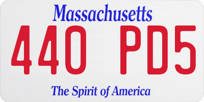 MA license plate 440PD5