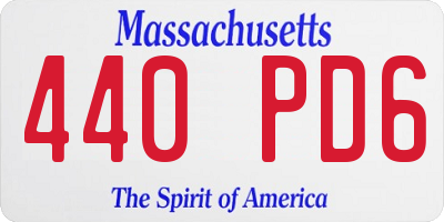 MA license plate 440PD6