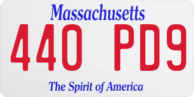 MA license plate 440PD9