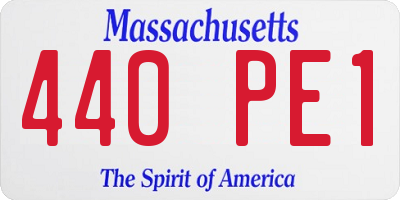 MA license plate 440PE1