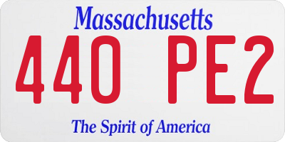 MA license plate 440PE2