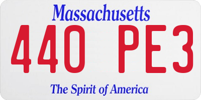 MA license plate 440PE3