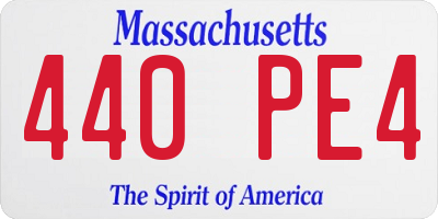 MA license plate 440PE4