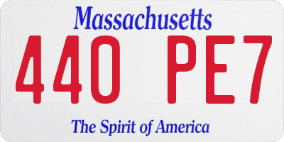 MA license plate 440PE7