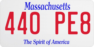 MA license plate 440PE8