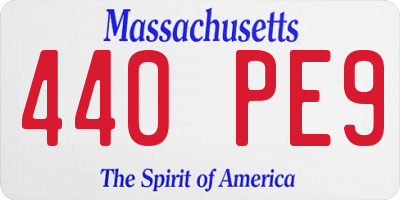 MA license plate 440PE9