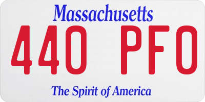 MA license plate 440PF0