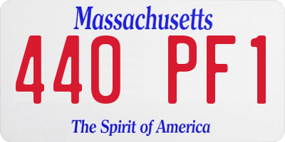 MA license plate 440PF1