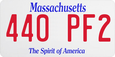 MA license plate 440PF2