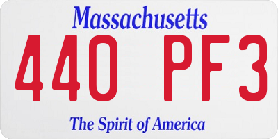 MA license plate 440PF3
