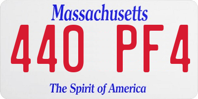 MA license plate 440PF4